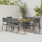 vidaXL 9-tlg. Garten-Essgruppe Poly Rattan Grau vidaXL 9-tlg. Garten-Essgruppe Poly Rattan Grau