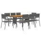 vidaXL 9-tlg. Garten-Essgruppe Poly Rattan Grau vidaXL 9-tlg. Garten-Essgruppe Poly Rattan Grau