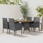 vidaXL 5-tlg. Garten-Essgruppe Poly Rattan Grau vidaXL 5-tlg. Garten-Essgruppe Poly Rattan Grau