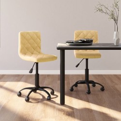 Esszimmerstühle 2 Stk. Drehbar Creme Samt