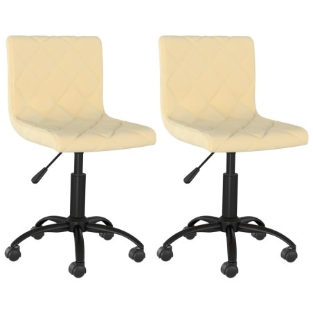 Esszimmerstühle 2 Stk. Drehbar Creme Samt