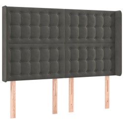 vidaXL Kopfteil mit Ohren Dunkelgrau 147x16x118/128 cm Samt