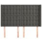 vidaXL Kopfteil mit Ohren Dunkelgrau 147x16x118/128 cm Samt vidaXL Kopfteil mit Ohren Dunkelgrau 147x16x118/128 cm Samt