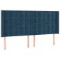 vidaXL Kopfteil mit Ohren Dunkelblau 203x16x118/128 cm Samt