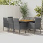 vidaXL 9-tlg. Garten-Essgruppe Poly Rattan Grau vidaXL 9-tlg. Garten-Essgruppe Poly Rattan Grau