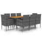 vidaXL 9-tlg. Garten-Essgruppe Poly Rattan Grau vidaXL 9-tlg. Garten-Essgruppe Poly Rattan Grau