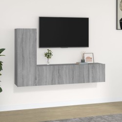 vidaXL 3-tlg. TV-Schrank-Set Grau Sonoma Holzwerkstoff