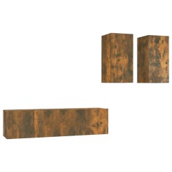 vidaXL 4-tlg. TV-Schrank-Set Räuchereiche Holzwerkstoff
