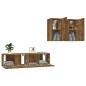 vidaXL 4-tlg. TV-Schrank-Set Räuchereiche Holzwerkstoff vidaXL 4-tlg. TV-Schrank-Set Räuchereiche Holzwerkstoff