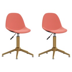 Esszimmerstühle 2 Stk. Drehbar Rosa Samt