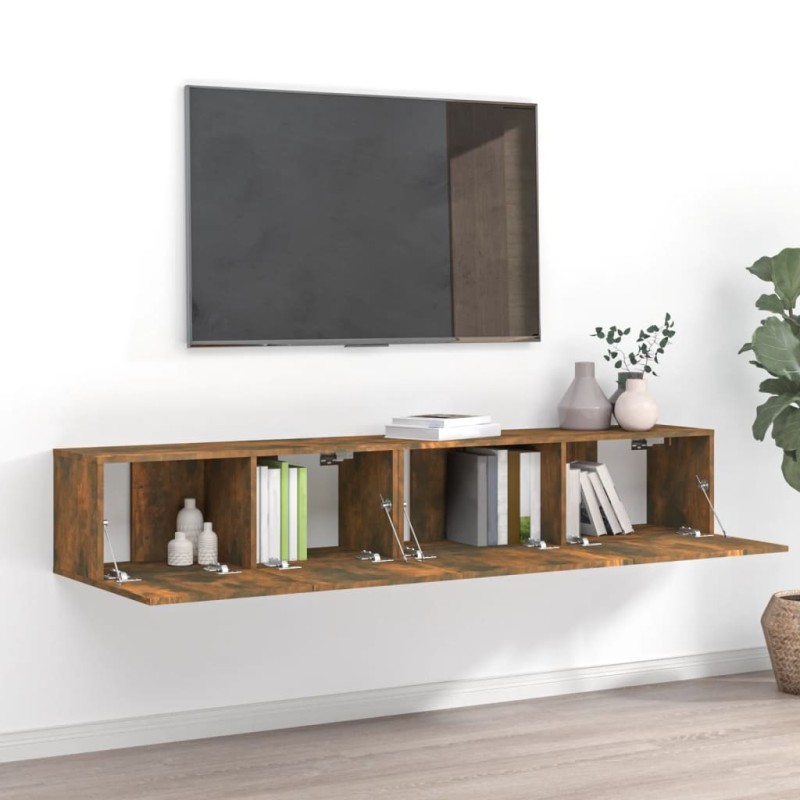 vidaXL 2-tlg. TV-Schrank-Set Räuchereiche Holzwerkstoff vidaXL 2-tlg. TV-Schrank-Set Räuchereiche Holzwerkstoff