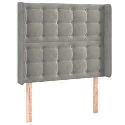 vidaXL Kopfteil mit Ohren Hellgrau 83x16x118/128 cm Samt