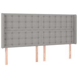 vidaXL Kopfteil mit Ohren Hellgrau 183x16x118/128 cm Stoff