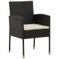 vidaXL 3-tlg. Garten-Essgruppe Poly Rattan Schwarz vidaXL 3-tlg. Garten-Essgruppe Poly Rattan Schwarz