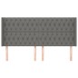 vidaXL Kopfteil mit Ohren Dunkelgrau 203x16x118/128 cm Stoff