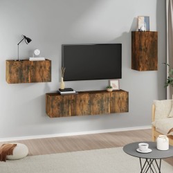 vidaXL 4-tlg. TV-Schrank-Set Räuchereiche Holzwerkstoff