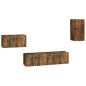 vidaXL 4-tlg. TV-Schrank-Set Räuchereiche Holzwerkstoff vidaXL 4-tlg. TV-Schrank-Set Räuchereiche Holzwerkstoff
