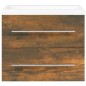 vidaXL Waschbeckenschrank mit Einbaubecken Räuchereiche Holzwerkstoff vidaXL Waschbeckenschrank mit Einbaubecken Räuchereiche Holzwerkstoff
