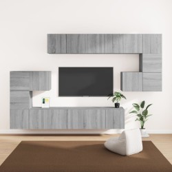 vidaXL 10-tlg. TV-Schrank-Set Grau Sonoma Holzwerkstoff