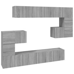 vidaXL 10-tlg. TV-Schrank-Set Grau Sonoma Holzwerkstoff