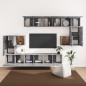 vidaXL 10-tlg. TV-Schrank-Set Grau Sonoma Holzwerkstoff vidaXL 10-tlg. TV-Schrank-Set Grau Sonoma Holzwerkstoff