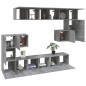 vidaXL 10-tlg. TV-Schrank-Set Grau Sonoma Holzwerkstoff vidaXL 10-tlg. TV-Schrank-Set Grau Sonoma Holzwerkstoff