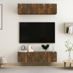 vidaXL TV-Wandschränke 4 Stk. Räuchereiche 60x30x30 cm Holzwerkstoff
