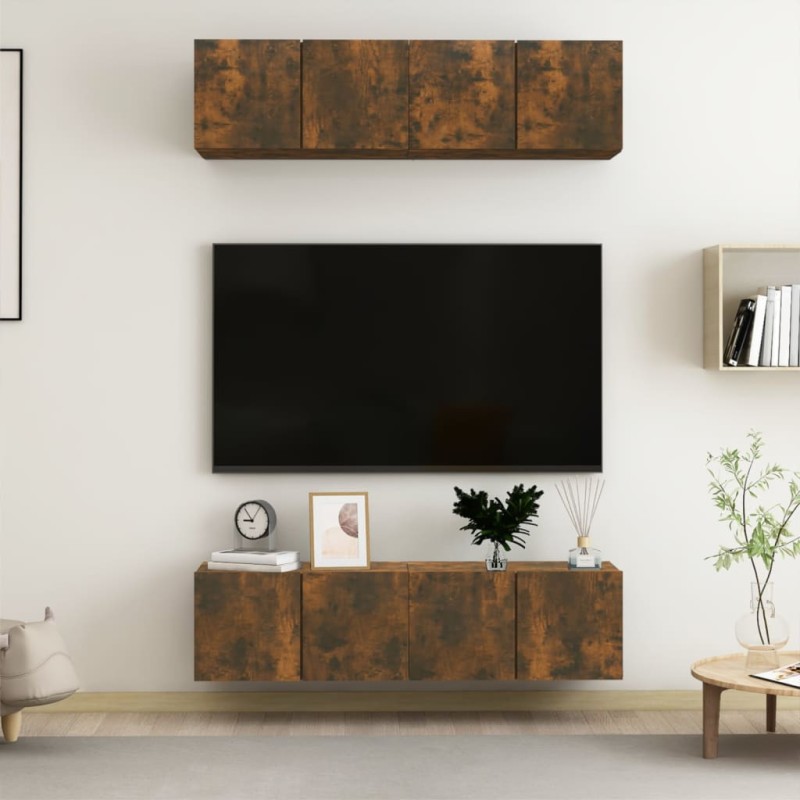 vidaXL TV-Wandschränke 4 Stk. Räuchereiche 60x30x30 cm Holzwerkstoff vidaXL TV-Wandschränke 4 Stk. Räuchereiche 60x30x30 cm Holzwerkstoff