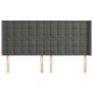 vidaXL Kopfteil mit Ohren Dunkelgrau 183x16x118/128 cm Samt vidaXL Kopfteil mit Ohren Dunkelgrau 183x16x118/128 cm Samt
