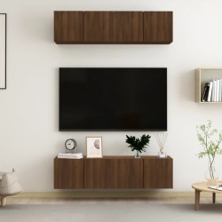 vidaXL TV-Wandschränke 4 Stk. Braun Eiche 60x30x30 cm Holzwerkstoff