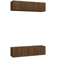vidaXL TV-Wandschränke 4 Stk. Braun Eiche 60x30x30 cm Holzwerkstoff