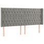 vidaXL Kopfteil mit Ohren Hellgrau 183x16x118/128 cm Samt