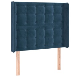 vidaXL Kopfteil mit Ohren Dunkelblau 103x16x118/128 cm Samt