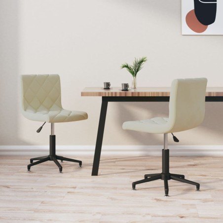 Esszimmerstühle 2 Stk. Drehbar Creme Samt