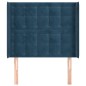 vidaXL Kopfteil mit Ohren Dunkelblau 103x16x118/128 cm Samt