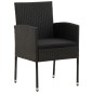 vidaXL 5-tlg. Garten-Essgruppe Poly Rattan Schwarz vidaXL 5-tlg. Garten-Essgruppe Poly Rattan Schwarz