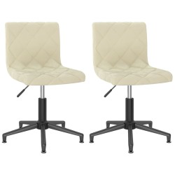 Esszimmerstühle 2 Stk. Drehbar Creme Samt