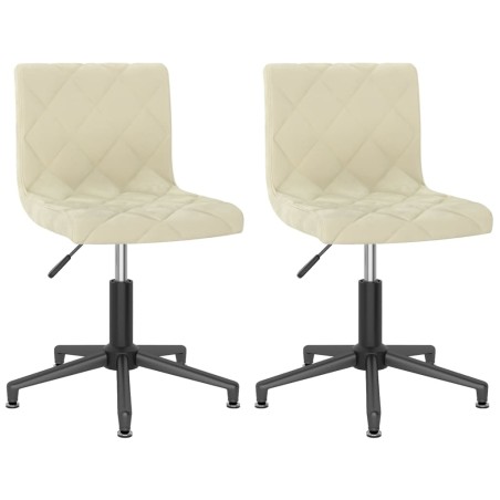 Esszimmerstühle 2 Stk. Drehbar Creme Samt