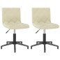 Esszimmerstühle 2 Stk. Drehbar Creme Samt Esszimmerstühle 2 Stk. Drehbar Creme Samt