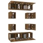 vidaXL 8-tlg. TV-Schrank-Set Räuchereiche Holzwerkstoff vidaXL 8-tlg. TV-Schrank-Set Räuchereiche Holzwerkstoff