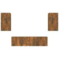 vidaXL 4-tlg. TV-Schrank-Set Räuchereiche Holzwerkstoff