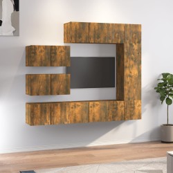 vidaXL 8-tlg. TV-Schrank-Set Räuchereiche Holzwerkstoff