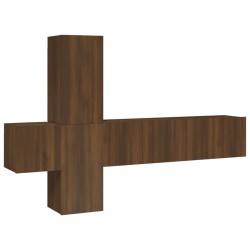 vidaXL 5-tlg. TV-Schrank-Set Braun Eichen-Optik Holzwerkstoff