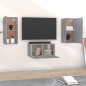 vidaXL 3-tlg. TV-Schrank-Set Grau Sonoma Holzwerkstoff