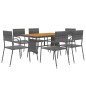 vidaXL 7-tlg. Garten-Essgruppe Poly Rattan Grau vidaXL 7-tlg. Garten-Essgruppe Poly Rattan Grau