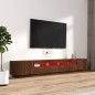 vidaXL 3-tlg. TV-Schrank-Set LED-Leuchten Braun Eiche Holzwerkstoff vidaXL 3-tlg. TV-Schrank-Set LED-Leuchten Braun Eiche Holzwerkstoff