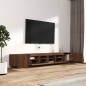 vidaXL 3-tlg. TV-Schrank-Set LED-Leuchten Braun Eiche Holzwerkstoff vidaXL 3-tlg. TV-Schrank-Set LED-Leuchten Braun Eiche Holzwerkstoff