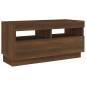 vidaXL 3-tlg. TV-Schrank-Set LED-Leuchten Braun Eiche Holzwerkstoff vidaXL 3-tlg. TV-Schrank-Set LED-Leuchten Braun Eiche Holzwerkstoff
