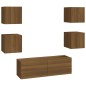 vidaXL TV-Wandschrank-Set Braun Eichen-Optik Holzwerkstoff vidaXL TV-Wandschrank-Set Braun Eichen-Optik Holzwerkstoff