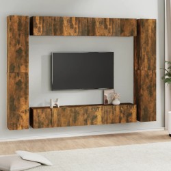 vidaXL 10-tlg. TV-Schrank-Set Räuchereiche Holzwerkstoff